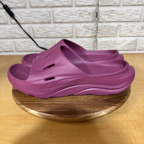 Hoka Ora Recovery Slide 3 Mens Size 13 Sandals Burgundy Purple Slip On Shoes - Picture 1 of 7